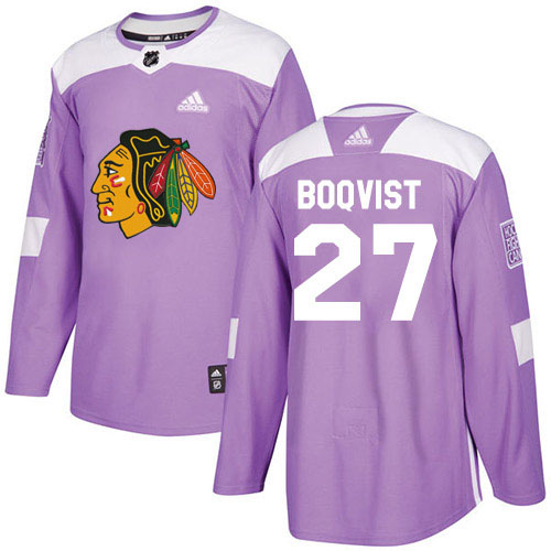 Adidas Blackhawks #27 Adam Boqvist Purple Authentic Fights Cancer Stitched Youth NHL Jersey